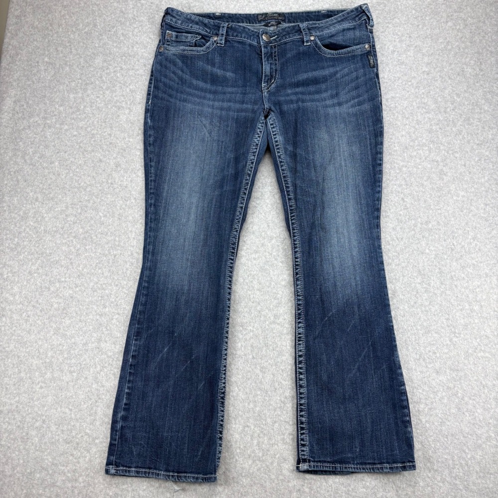 Silver Aiko Jeans Womens Plus 20 Blue Bootcut Stretch Western Cowgirl Whiskering